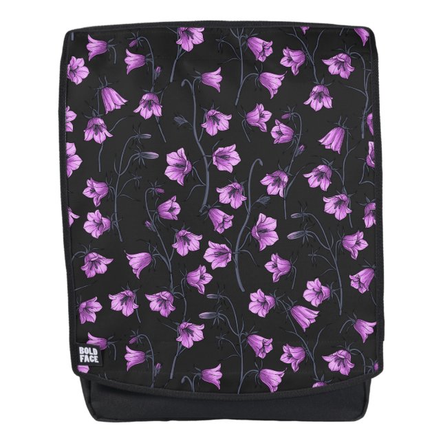Midnight Bluebells, Harebells, Bellflowers 2 Backpack (Front)