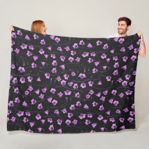 Midnight Bluebells, Harebells, Bellflowers 2 Fleece Blanket