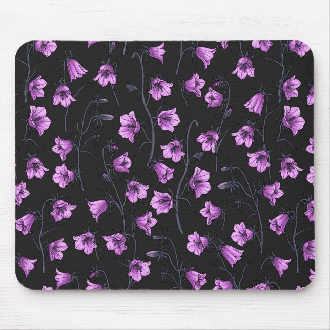 Midnight Bluebells, Harebells, Bellflowers 2 Mouse Pad (Front)