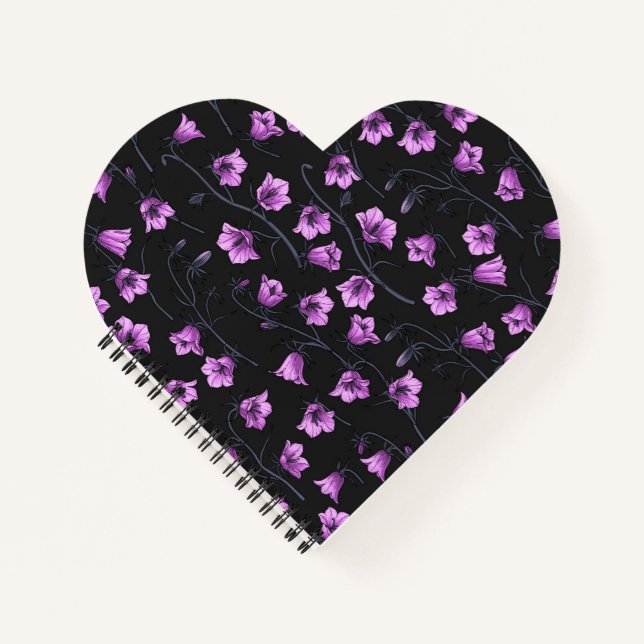 Midnight Bluebells, Harebells, Bellflowers 2 Notebook (Front)
