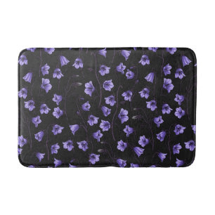 Midnight Bluebells, Harebells, Bellflowers Bath Mat