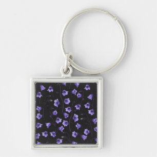Midnight Bluebells, Harebells, Bellflowers Key Ring