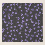 Midnight Bluebells, Harebells, Bellflowers Scarf<br><div class="desc">Bellflowers hand-painted in Photoshop,  seamless pattern</div>
