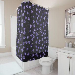 Midnight Bluebells, Harebells, Bellflowers Shower Curtain