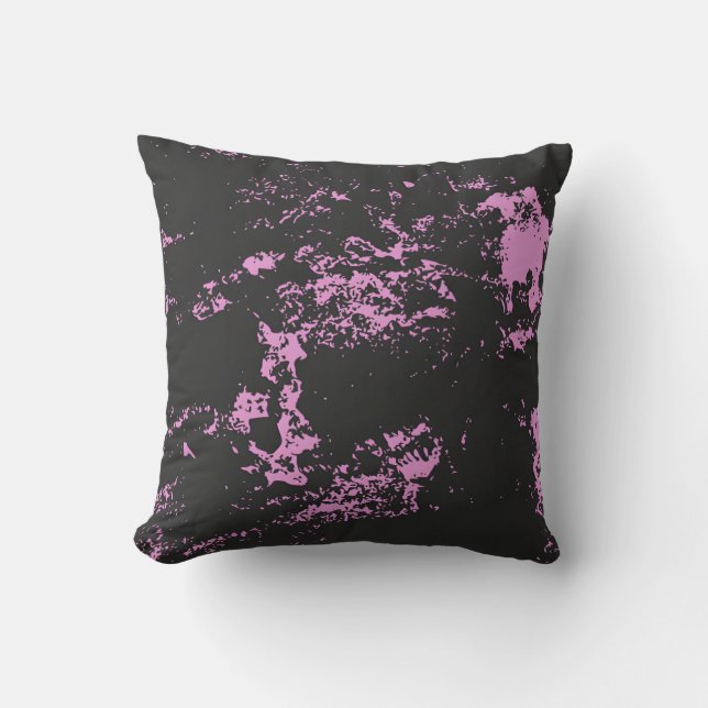 Midnight Blush Abstract Pillow (Front)