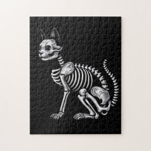 Midnight Bones: Skeleton Cat Jigsaw Puzzle