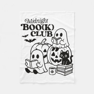 Midnight Boo(k) Club Halloween Ghosts Reading Book Fleece Blanket