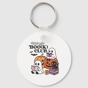 Midnight Boo(k) Club Halloween Ghosts Reading Book Key Ring