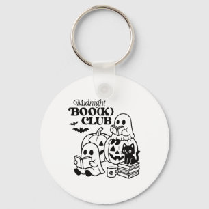 Midnight Boo(k) Club Halloween Ghosts Reading Book Key Ring