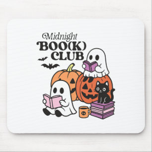 Midnight Boo(k) Club Halloween Ghosts Reading Book Mouse Pad