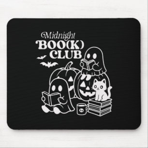 Midnight Boo(k) Club Halloween Ghosts Reading Book Mouse Pad