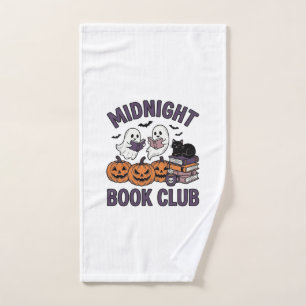 Midnight Book Club Halloween Reading Design_1 Hand Towel