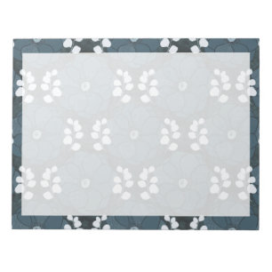 Midnight Botanica   Dark Indigo Floral Notepad