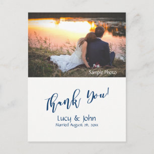 Midnight Breeze - Wedding Photo Thank You Postcard