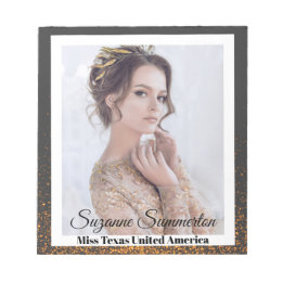 Midnight Bronze Pageant Autograph Pad - Dark Text