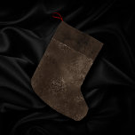 Midnight Bronze Romance | Satiny Grunge Damask Small Christmas Stocking<br><div class="desc">Rich sophisticated 90s style grunge is all grown up with this edgy distressed satin rose damask, luxurious velvet, and faux glitter trim in a dramatic dark moody jewel tone and dusky hue palette. This vintage 1990s unisex mixed medium abstract texture adds the perfect pop of colour and personal style. For...</div>