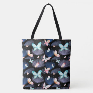 Midnight Butterflies in Flight Tote Bag