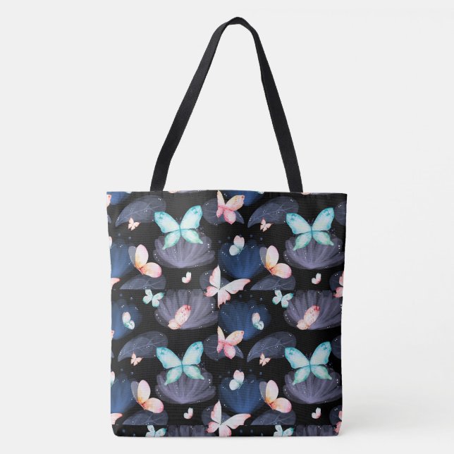 Midnight Butterflies in Flight Tote Bag (Front)