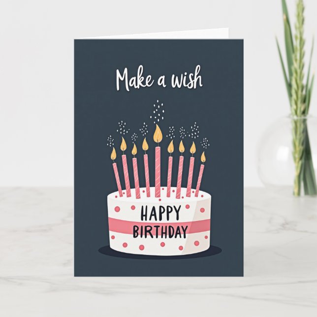 Midnight Cake Birthday Card (Front)