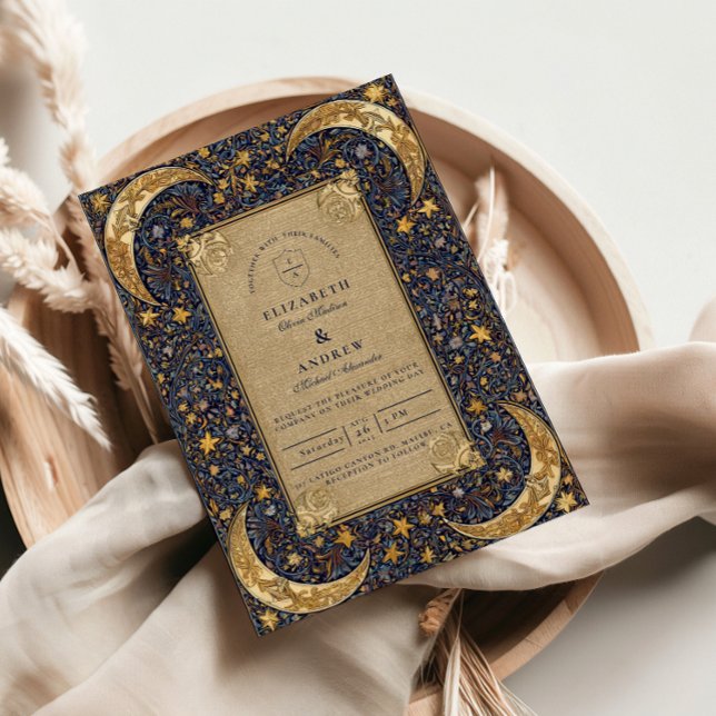 Midnight Celestial Baroque Wedding Invitation (Creator Uploaded)