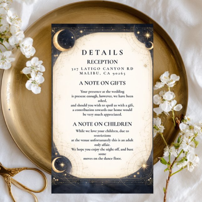 Midnight Celestial Garden Wedding Enclosure Card (Creator Uploaded)