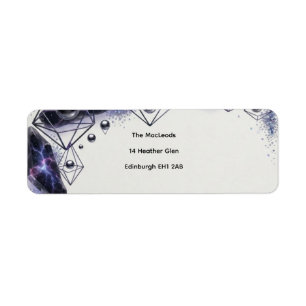 Midnight Celestial Geometric Return Address Labels