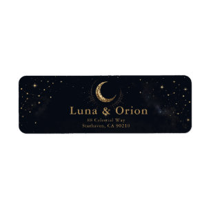 Midnight Celestial Wedding Address Label Return Address Label
