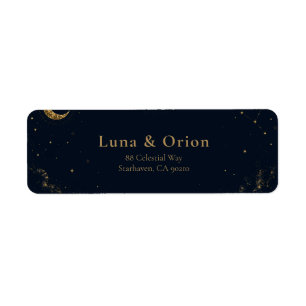 Midnight Celestial Wedding Address Label Return Address Label