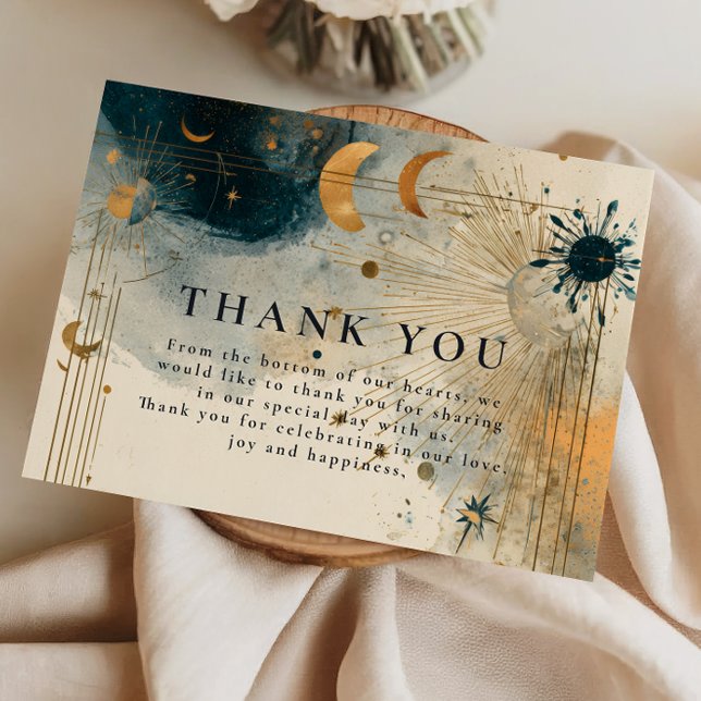 Midnight Celestial Wedding Thank You Card (Creator Uploaded)