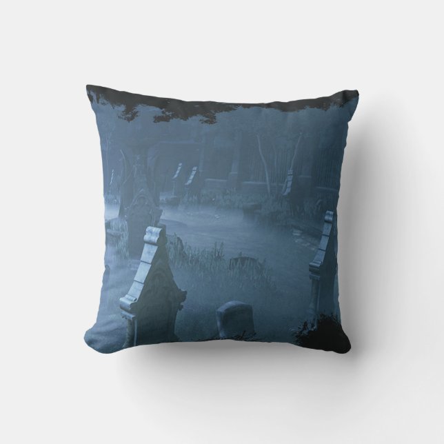 Midnight Cemetery Outdoor Cushion (Front)