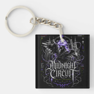 Midnight Circuit Gothic Cyberpunk Graphic Key Ring