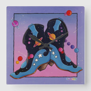 Midnight Cowboy Western Boots WALL CLOCK