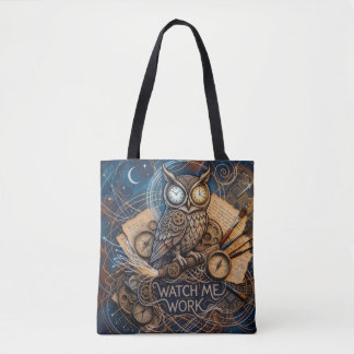 Midnight Creative Night Owl Abstract Art Print Tote Bag