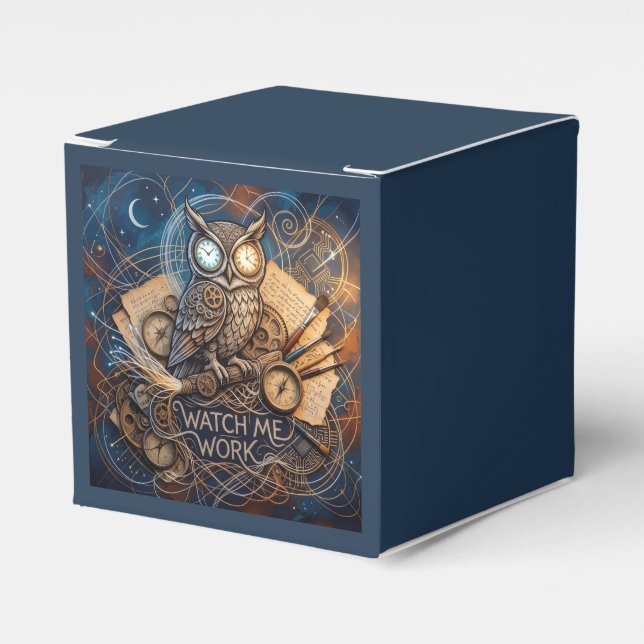 Midnight Creative Night Owl Abstract Favour Box (Front Side)