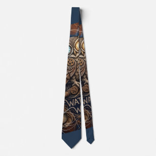 Midnight Creative Night Owl Abstract Tie