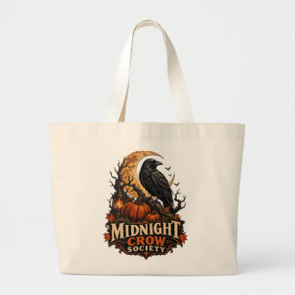 Midnight Crow Society Gothic Halloween Raven Large Tote Bag