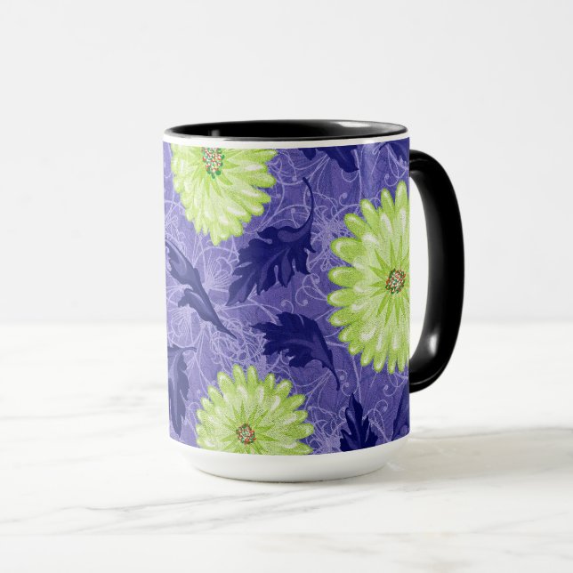 Midnight Daisy Garden Mug (Front Right)