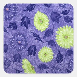 Midnight Daisy Garden Square Sticker
