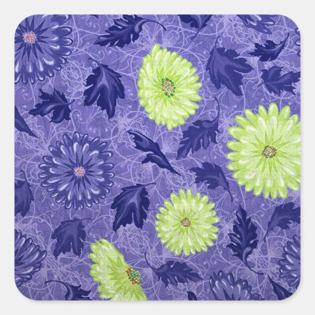 Midnight Daisy Garden Square Sticker (Front)