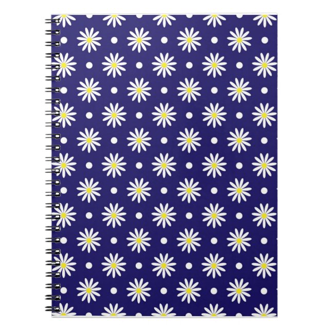 Midnight Daisy Spiral Notebook (Front)
