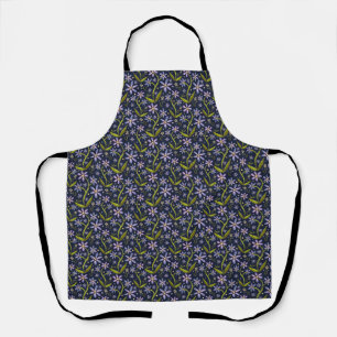 Midnight   Dancing Watercolor Daisies Apron