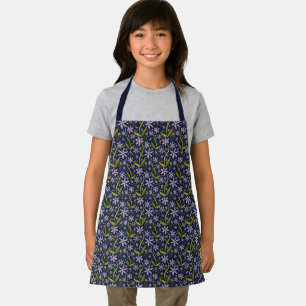 Midnight Dancing Watercolor Daisies Kids Apron