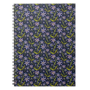 Midnight Dancing Watercolor Daisies Notebook
