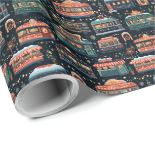 Midnight Diner Christmas Gift Scene Wrapping Paper