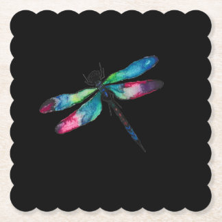Midnight Dragonfly Paper Coaster