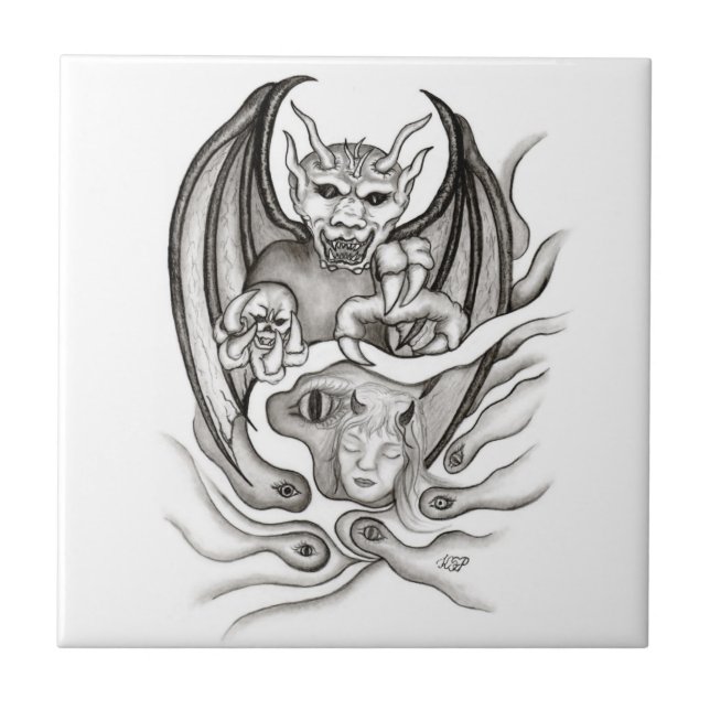 Midnight Dream - Devils Ceramic Tile (Front)