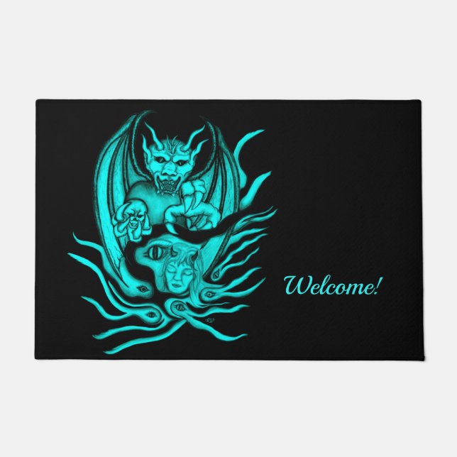 Midnight Dream - Devils in Tattoo-style Doormat (Front)