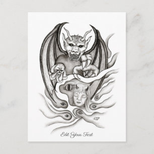 Midnight Dream - Devils in Tattoo-style Postcard