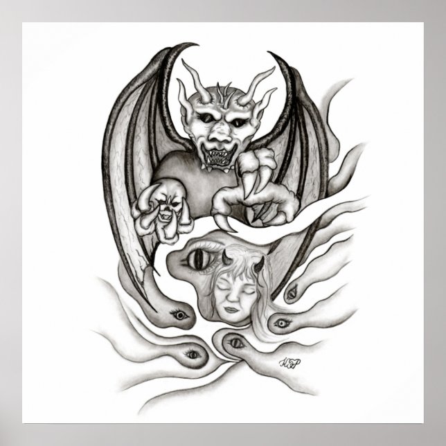 Midnight Dream - Devils in Tattoo-style  Poster (Front)