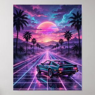 Midnight Drive — Retro Synthwave Car Poster